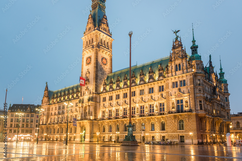 Wall mural town hall of hamburg, germany