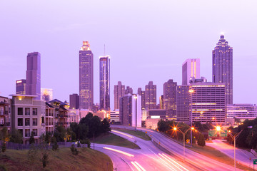 Downtown skyline at dawn, Atlanta, Georgia, USA