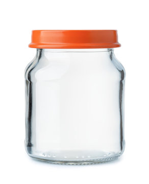 Small empty glass jar with lid