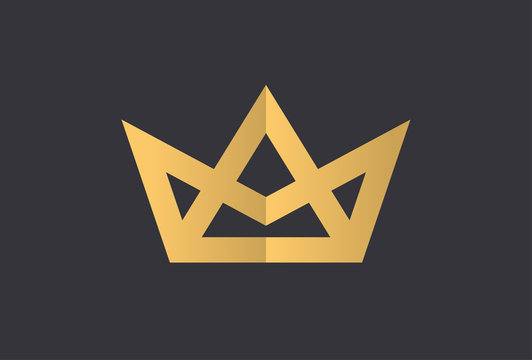 Geometric Vintage Creative Crown abstract Logo design vector template. Vintage Crown Logo Royal King Queen concept symbol Logotype concept icon. 
