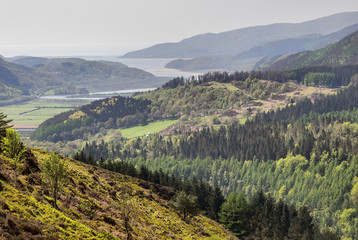 View over the Mawddach estuary from the new precipice walk near Barmouth, north Wales