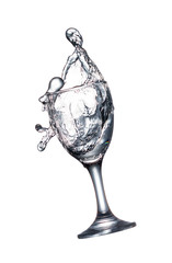 water splash in glasses isolated on white  background