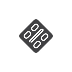 Capsule blister pack vector icon. filled flat sign for mobile concept and web design. Medicine pills simple solid icon. Symbol, logo illustration. Pixel perfect vector graphics