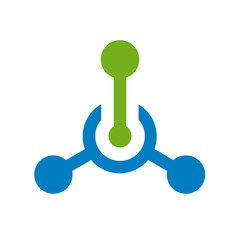 Tech or technology logo, hub connection icon, vector illustration