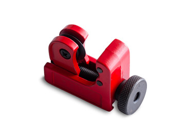 Fototapeta premium Isolated red metal pipe cutter on white