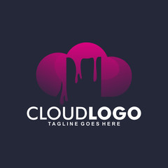 Cloud with Paint Logo Vector Element Symbol