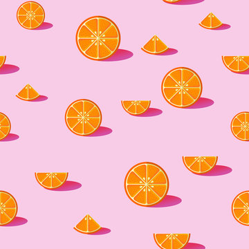Orange fruit seamless pattern background