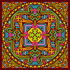 Colorful Mandala Art Beautiful Sacred Creative Circle Pop Art Frame Geometric Symmetry Ornament Background