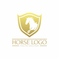 Shield Horse Logo Vector Element Symbol
