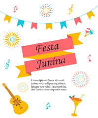 Bright poster for Festa Junina