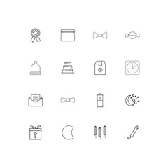 Holidays linear thin icons set. Outlined simple vector icons