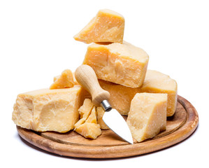 pieces of parmesan or parmigiano cheese