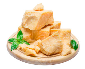 pieces of parmesan or parmigiano cheese