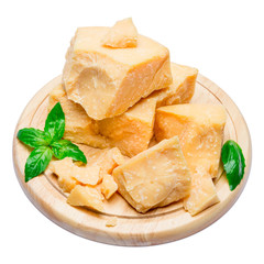 pieces of parmesan or parmigiano cheese