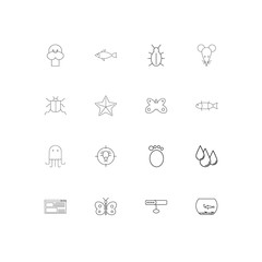 Animals linear thin icons set. Outlined simple vector icons