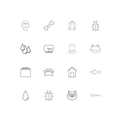 Animals linear thin icons set. Outlined simple vector icons