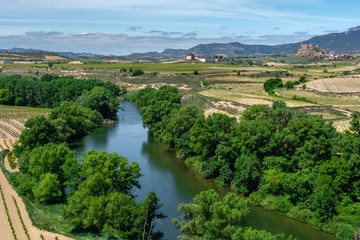 Fototapeta na wymiar Ebro river next to San Vicente de la Sonsierra, La Rioja, Spain