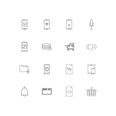 Music linear thin icons set. Outlined simple vector icons