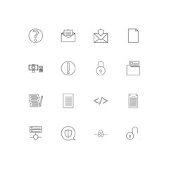 Cyber Security linear thin icons set. Outlined simple vector icons