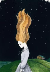 melancholy. landscape. watercolor illustration