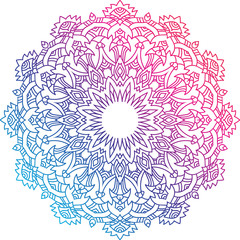 Colorful round mandala with oriental ornament.