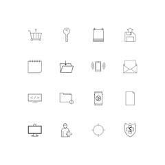 Internet Technologies linear thin icons set. Outlined simple vector icons