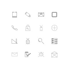 Internet Technologies linear thin icons set. Outlined simple vector icons