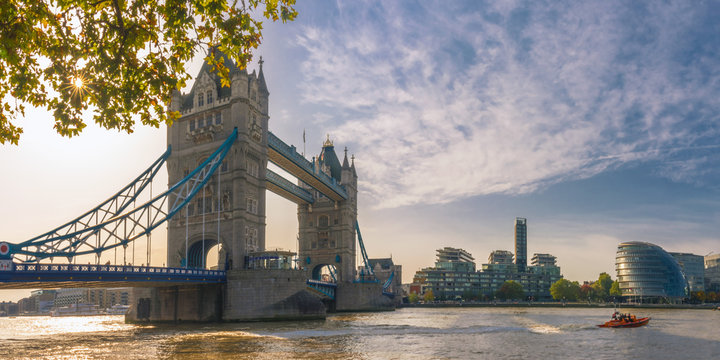 Tower Bridge over River Thames, London, England, UK