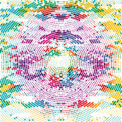 Colorful dotted circular lines background.