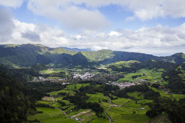 Fototapeta na wymiar Azores landscape aerial view