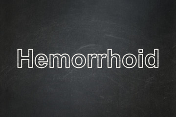 Healthcare concept: text Hemorrhoid on Black chalkboard background