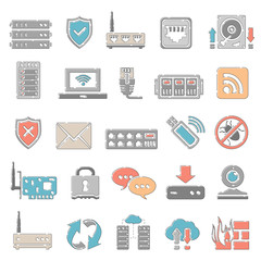 Outline Color Icons - Computer Network