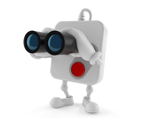 Gamepad character looking through binoculars