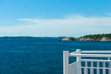 Norwegian stone coastline view from liner