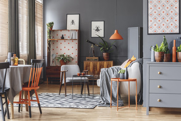 Orange and grey open space