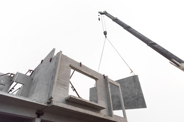 Installation process of prefabricated wall panels.