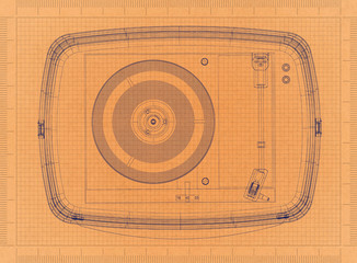 Gramophone - Retro Blueprint