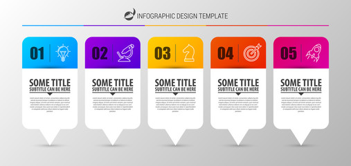 Infographic design template. Business concept with 5 steps