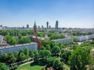 Fototapeta premium Warszawa z lotu ptaka
