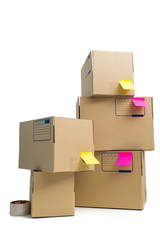 Cardboard boxes isolated on white background , clipping path