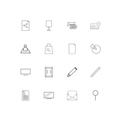 Business And Office linear thin icons set. Outlined simple vector icons