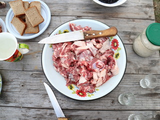 fresh lamb on a table in a plate
