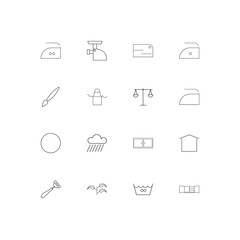 Home Appliances linear thin icons set. Outlined simple vector icons