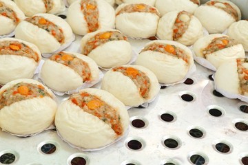 Chinese dumpling pork steamed buns