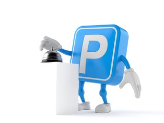 Obraz na płótnie Canvas Parking symbol character with hotel bell