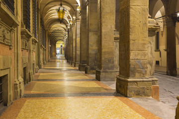 Bologna -  The porticoes of old town in the morning. © Renáta Sedmáková