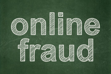 Obraz premium Protection concept: text Online Fraud on Green chalkboard background