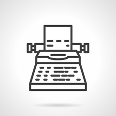 Typewriter black simple line vector icon