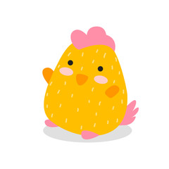Cute. Yellow chicken.  Scandinavian style. For your design.
