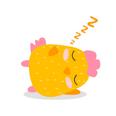 Cute. Yellow chicken.  Scandinavian style. For your design.